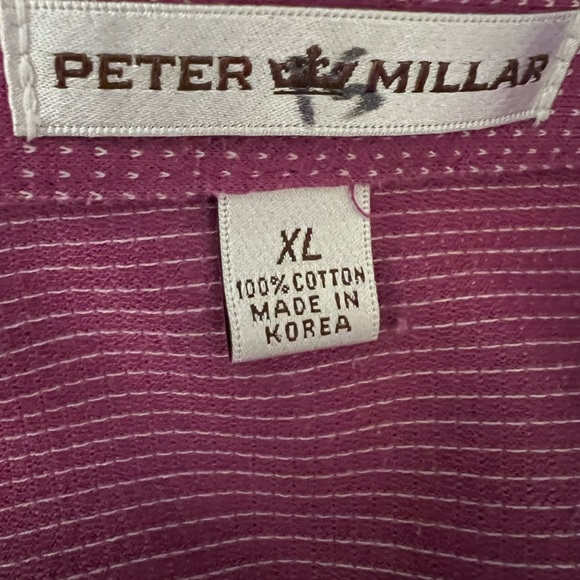 Peter Millar Mauve Micro Dot Cotton Polo Shirt XL Made in Korea - Picture 4 of 5